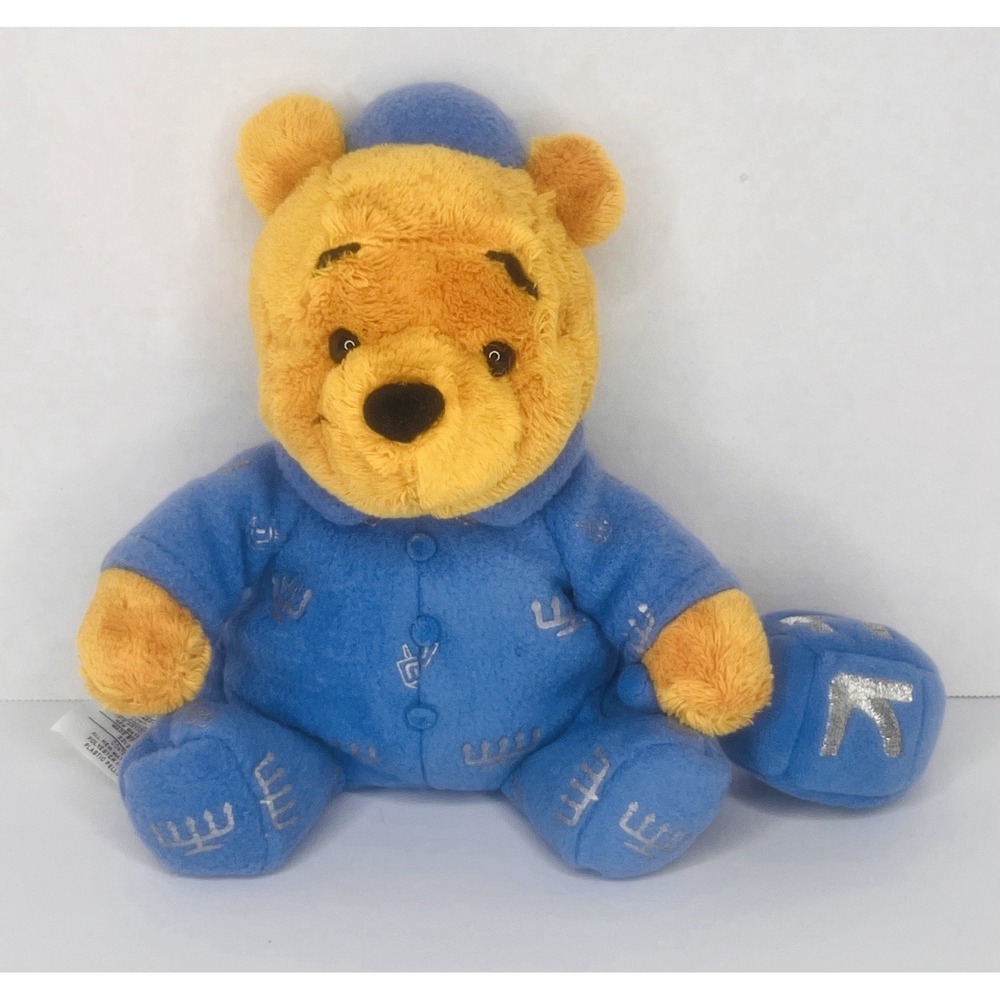 Vtg Disney HANUKKAH Menorah Pajamas WINNIE THE POOH w/dreidel 6 " Plush